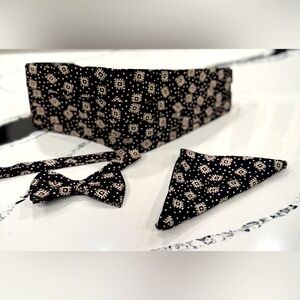 Mr. Night Vintage Cummerbund, Bow Tie and Pocket Square Set